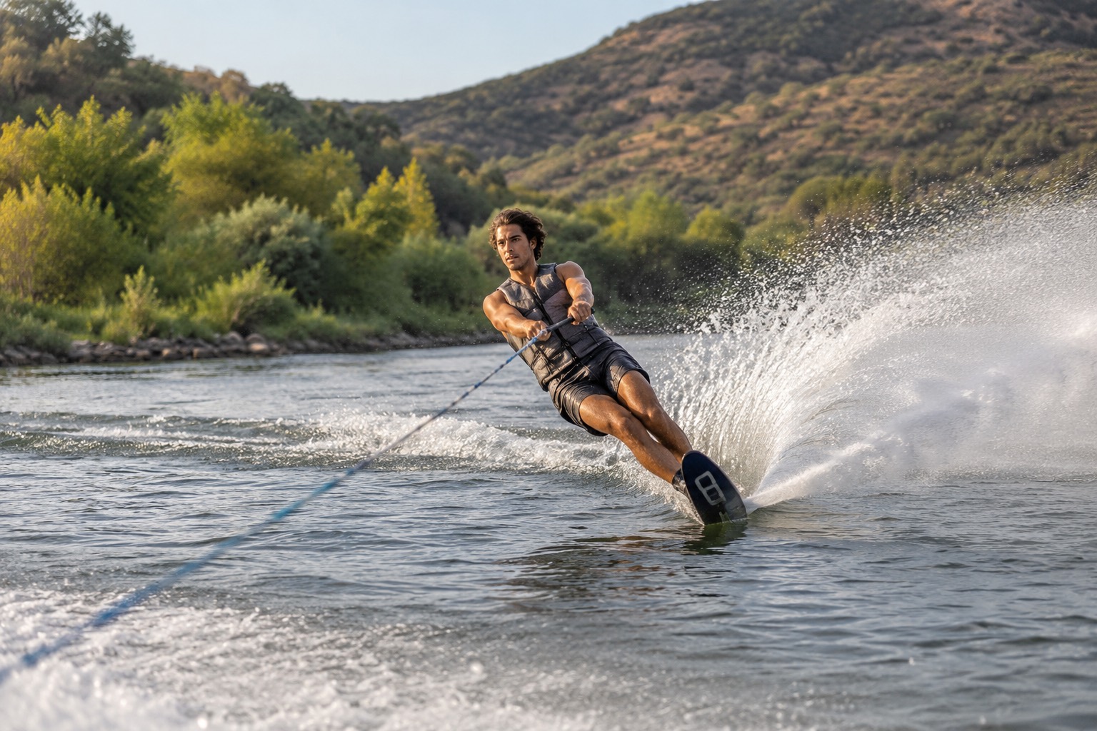 Ski aquático no rio Douro